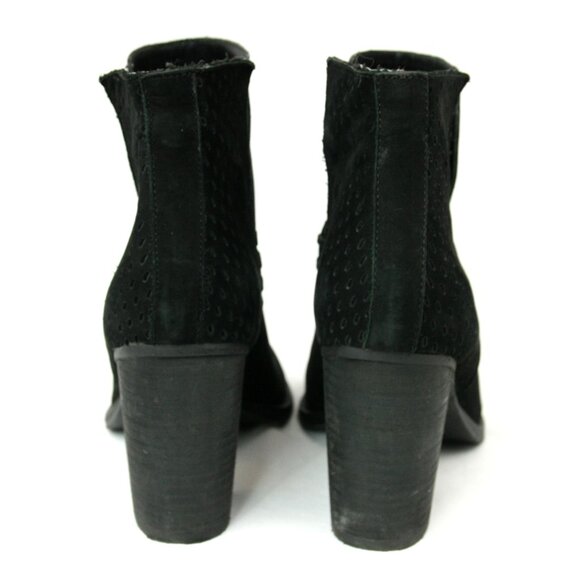 Steve Madden Lorena Leather Suede Slip In Ankle Boots Booties Heels 8.5 - Picture 5 of 8